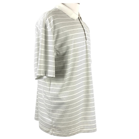 Nike Dri-fit White with Black Stripes Short Sleeve Golf Polo Shirt size X-Large - Picture 12 of 12